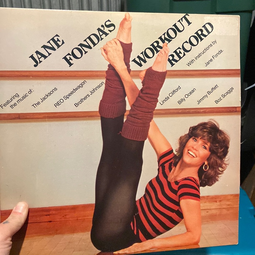 VINTAGE JANE FONDA VINYL WORKOUT RECORD 2 RECORDS PERFECT CONDITION